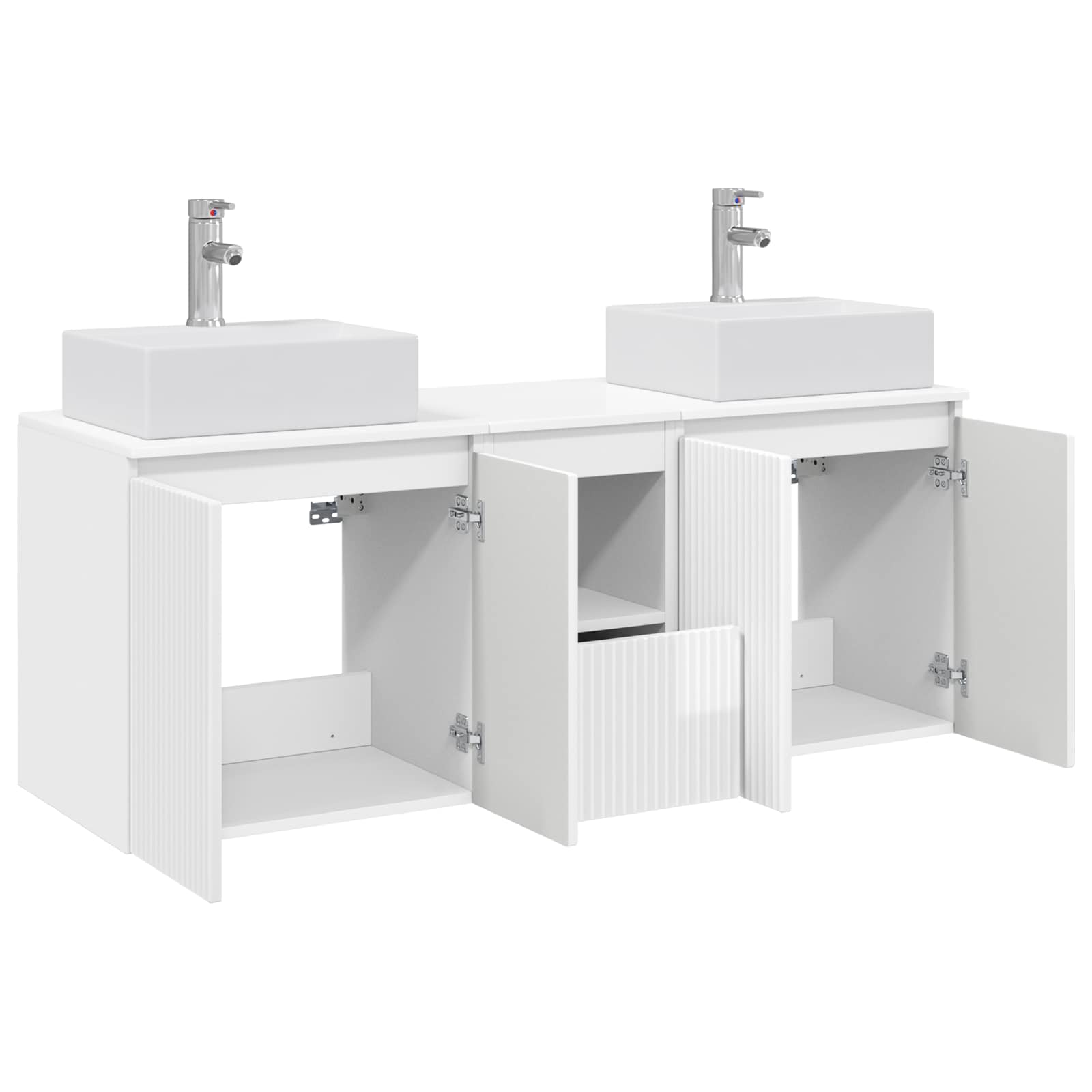 Badkamerkastenset 3 st Hoogglans Wit 49,5 x 41 x 62,5 cm