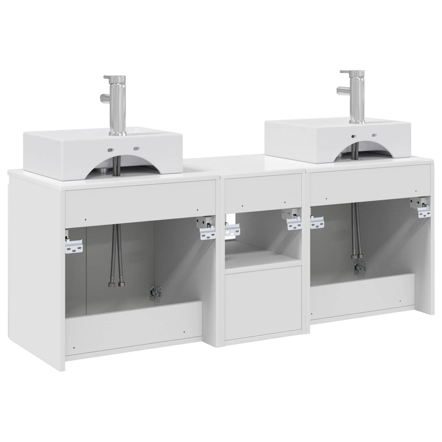 Badkamerkastenset 3 st Hoogglans Wit 49,5 x 41 x 62,5 cm