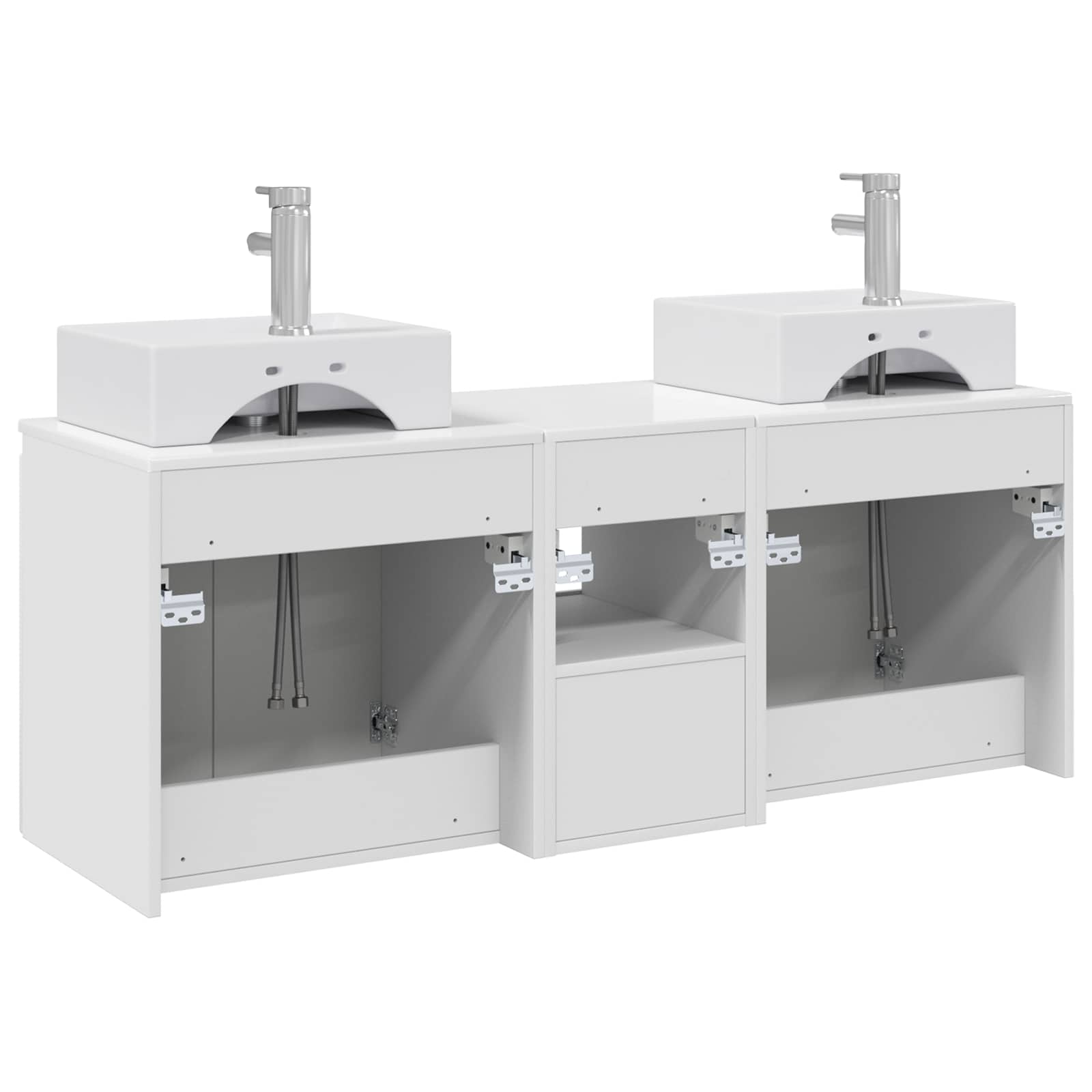 Badkamerkastenset 3 st Hoogglans Wit 49,5 x 41 x 62,5 cm