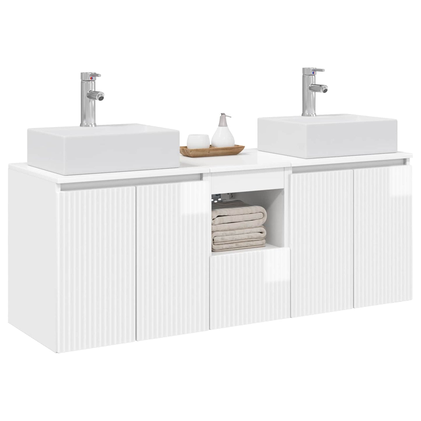 Badkamerkastenset 3 st Hoogglans Wit 49,5 x 41 x 62,5 cm