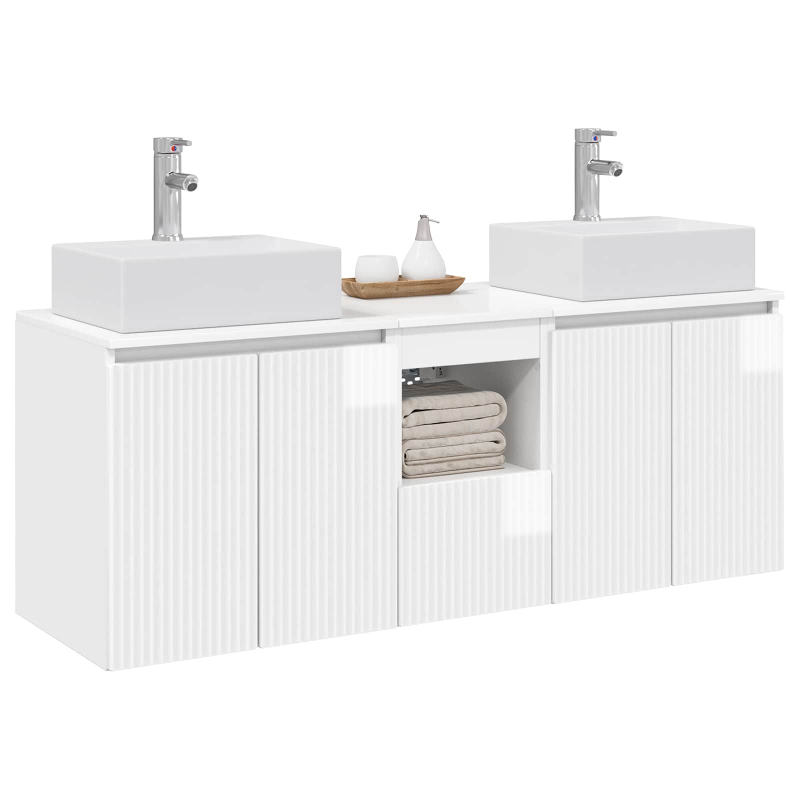 Badkamerkastenset 3 st Hoogglans Wit 49,5 x 41 x 62,5 cm