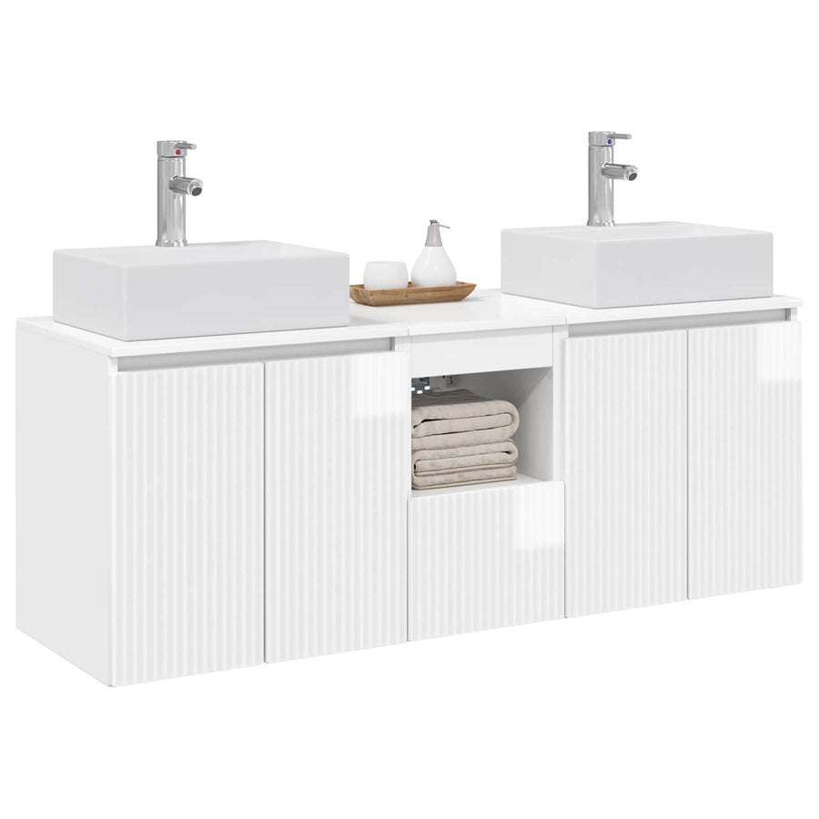 Badkamerkastenset 3 st Hoogglans Wit 49,5 x 41 x 62,5 cm