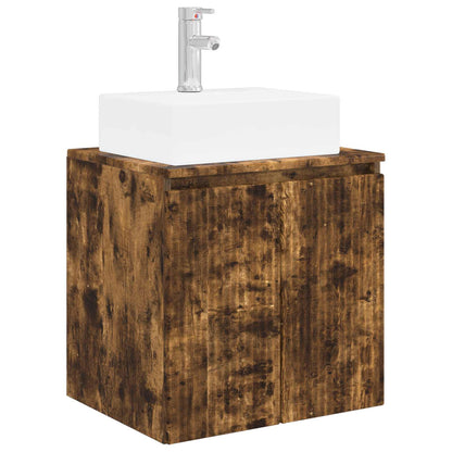 Badkamerkastenset 3 st Gerookt eiken 49,5 x 41 x 62,5 cm