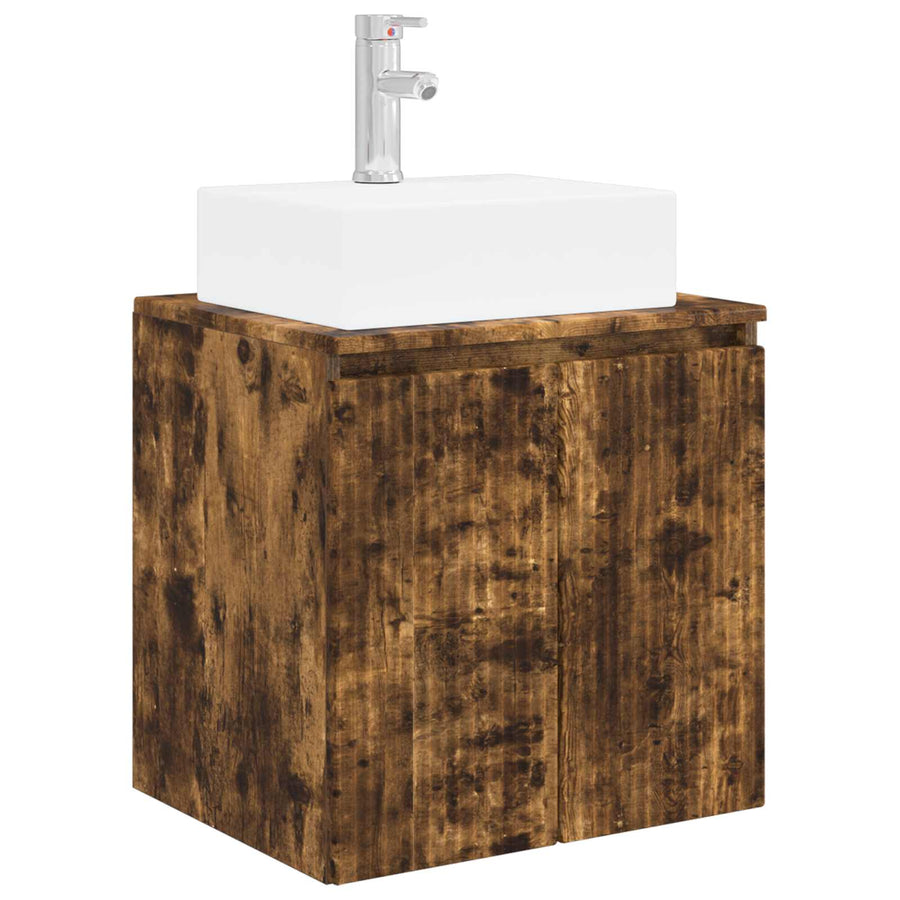 Badkamerkastenset 3 st Gerookt eiken 49,5 x 41 x 62,5 cm