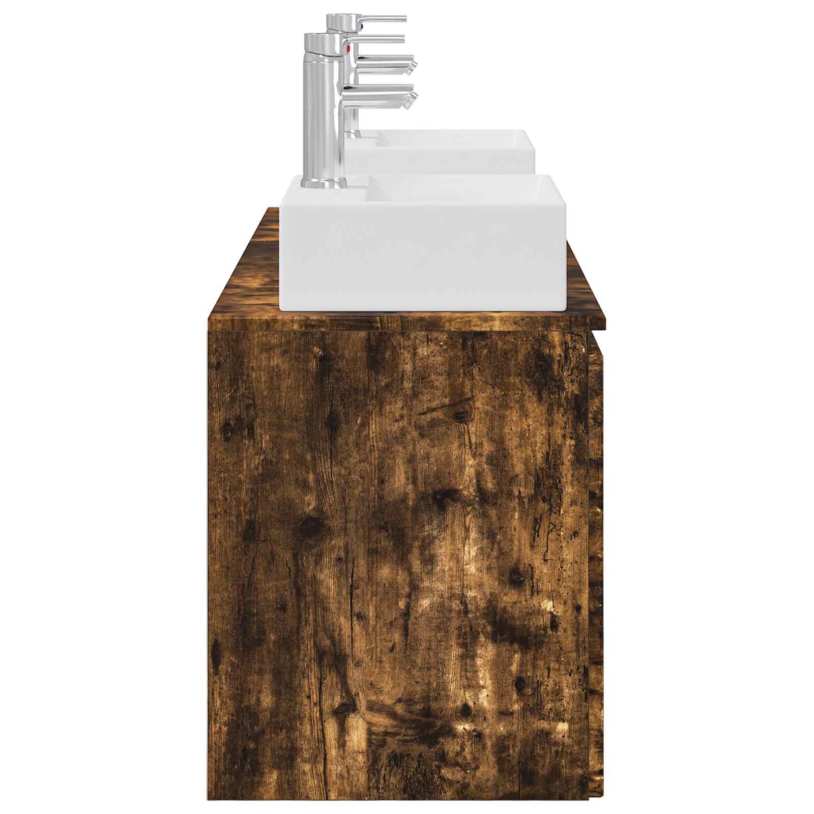 Badkamerkastenset 3 st Gerookt eiken 49,5 x 41 x 62,5 cm