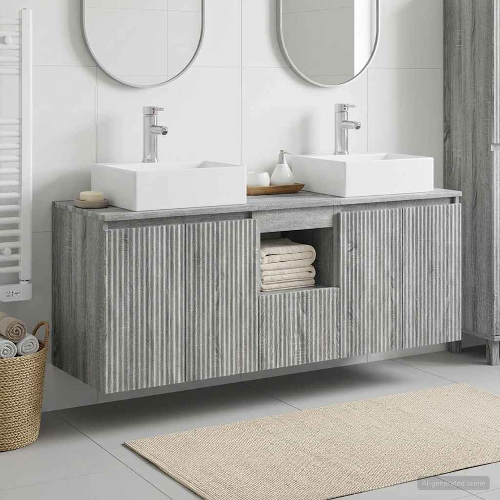 Badkamerkastenset 3 st Grijs Sonoma 49,5 x 41 x 62,5 cm