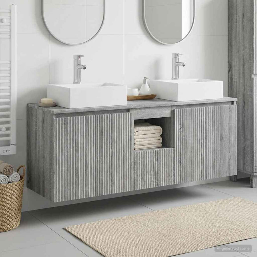 Badkamerkastenset 3 st Grijs Sonoma 49,5 x 41 x 62,5 cm