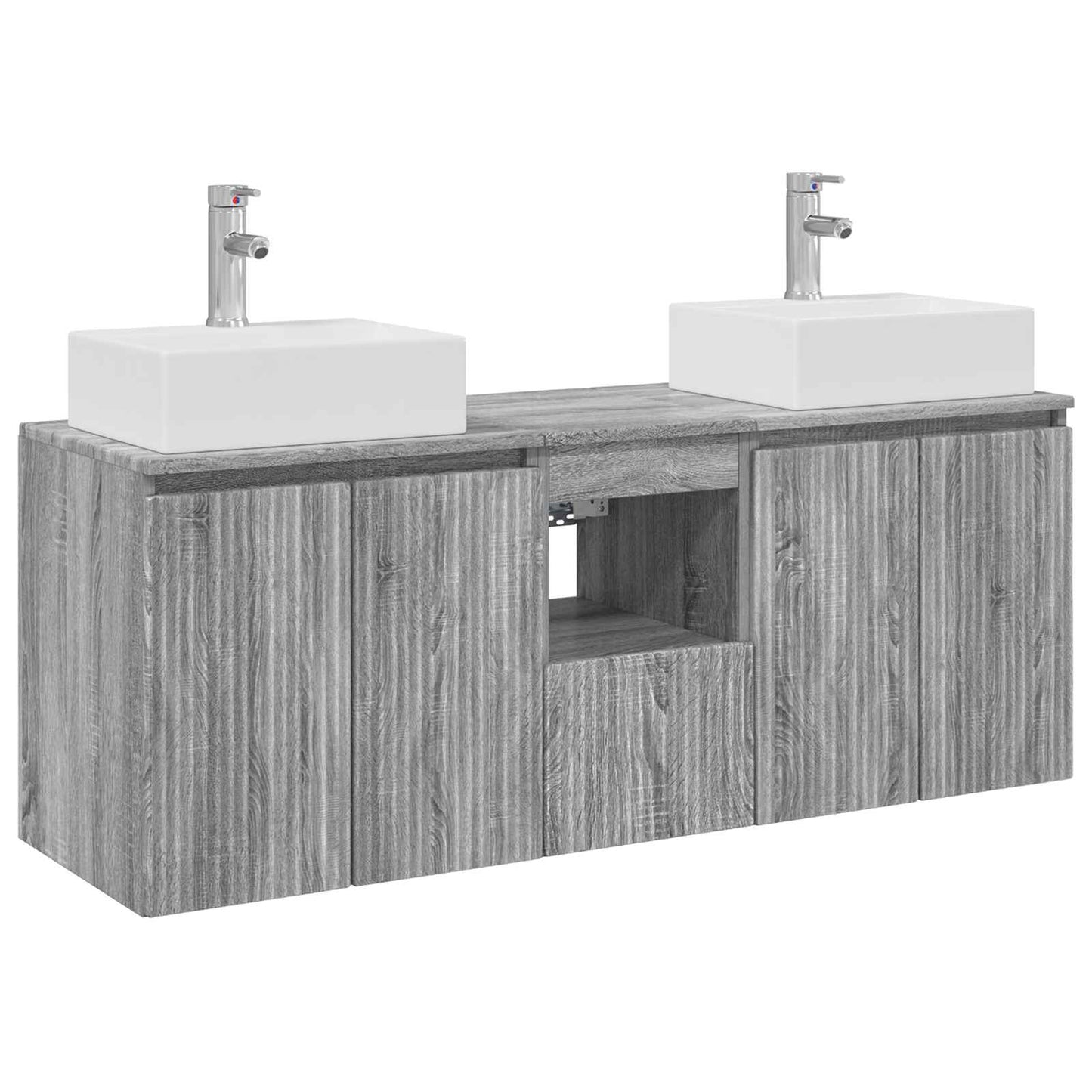 Badkamerkastenset 3 st Grijs Sonoma 49,5 x 41 x 62,5 cm