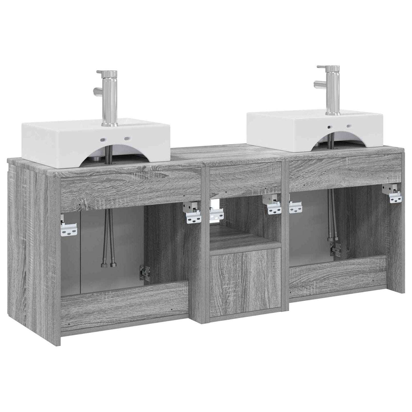 Badkamerkastenset 3 st Grijs Sonoma 49,5 x 41 x 62,5 cm