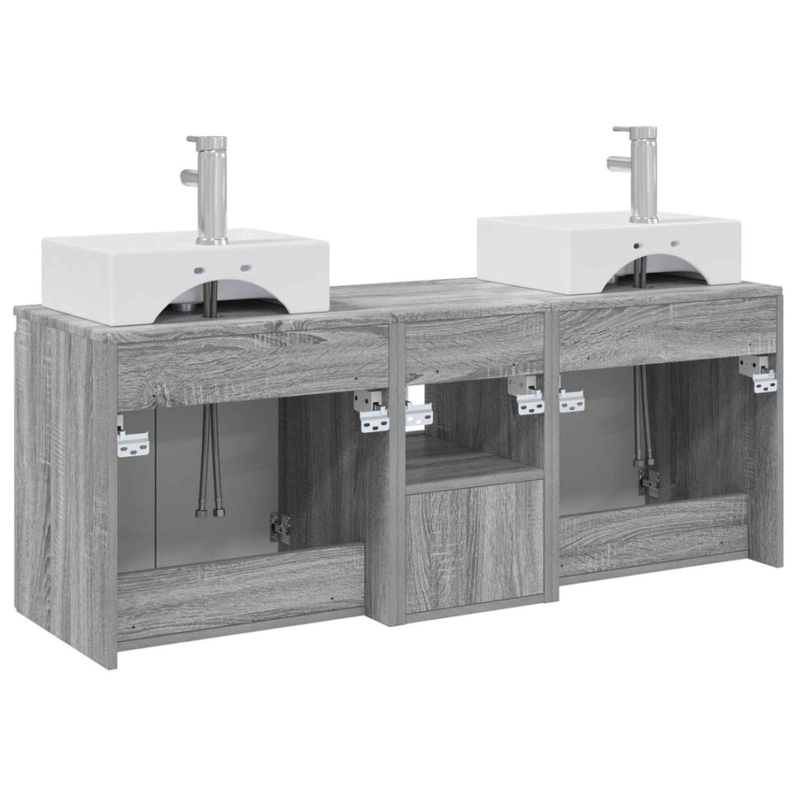 Badkamerkastenset 3 st Grijs Sonoma 49,5 x 41 x 62,5 cm