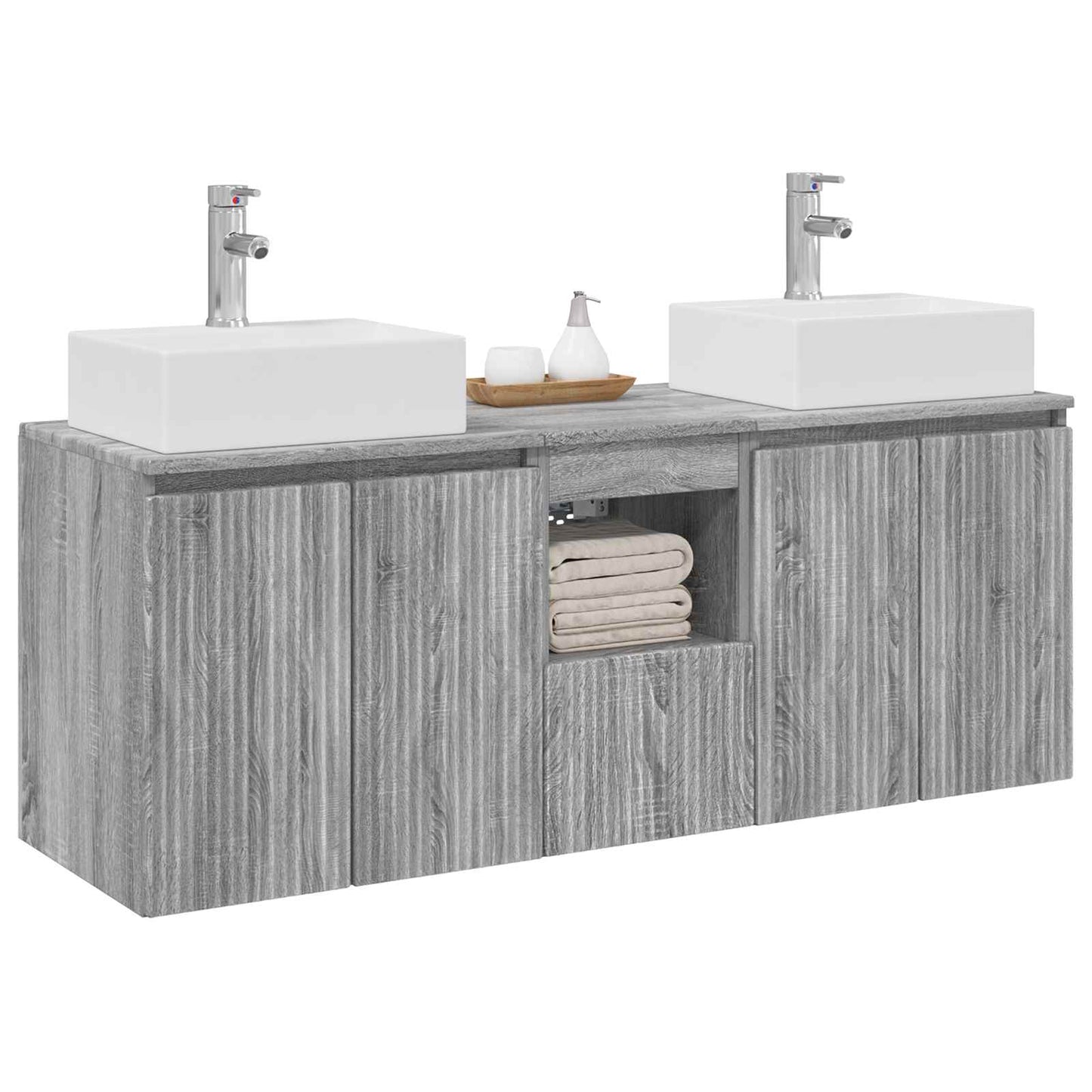 Badkamerkastenset 3 st Grijs Sonoma 49,5 x 41 x 62,5 cm