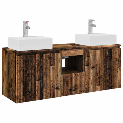 Badkamerkastenset 3 st Oud hout 49,5 x 41 x 62,5 cm