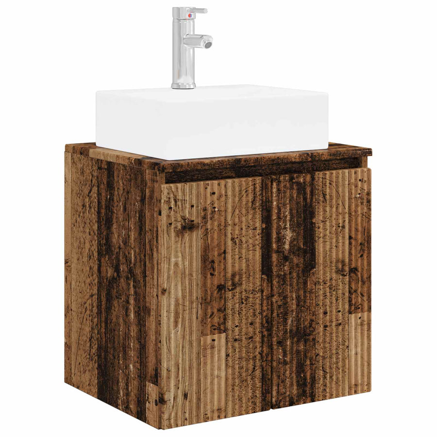 Badkamerkastenset 3 st Oud hout 49,5 x 41 x 62,5 cm
