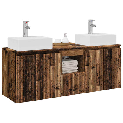 Badkamerkastenset 3 st Oud hout 49,5 x 41 x 62,5 cm