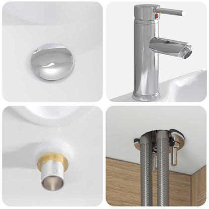 Badkamerkastenset 3 st Artisanaal eiken 49,5 x 41 x 62,5 cm