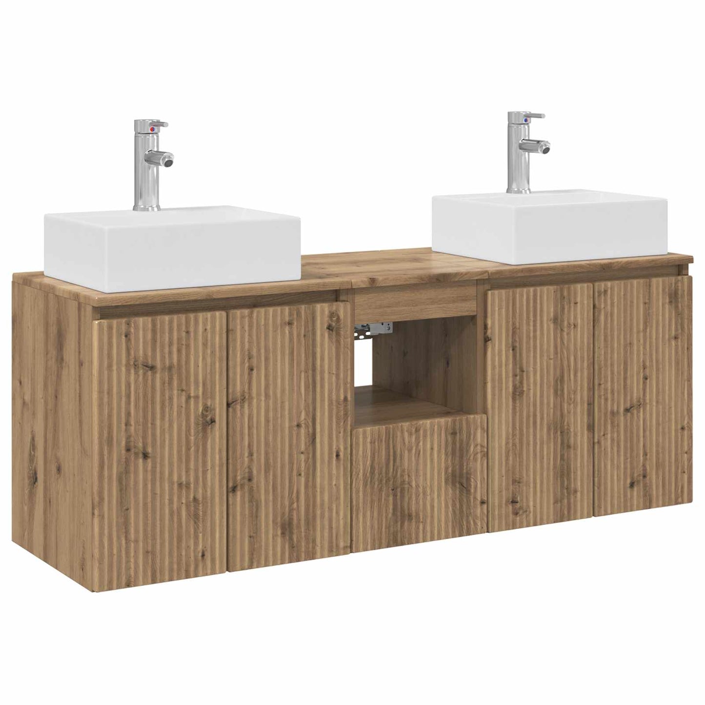 Badkamerkastenset 3 st Artisanaal eiken 49,5 x 41 x 62,5 cm