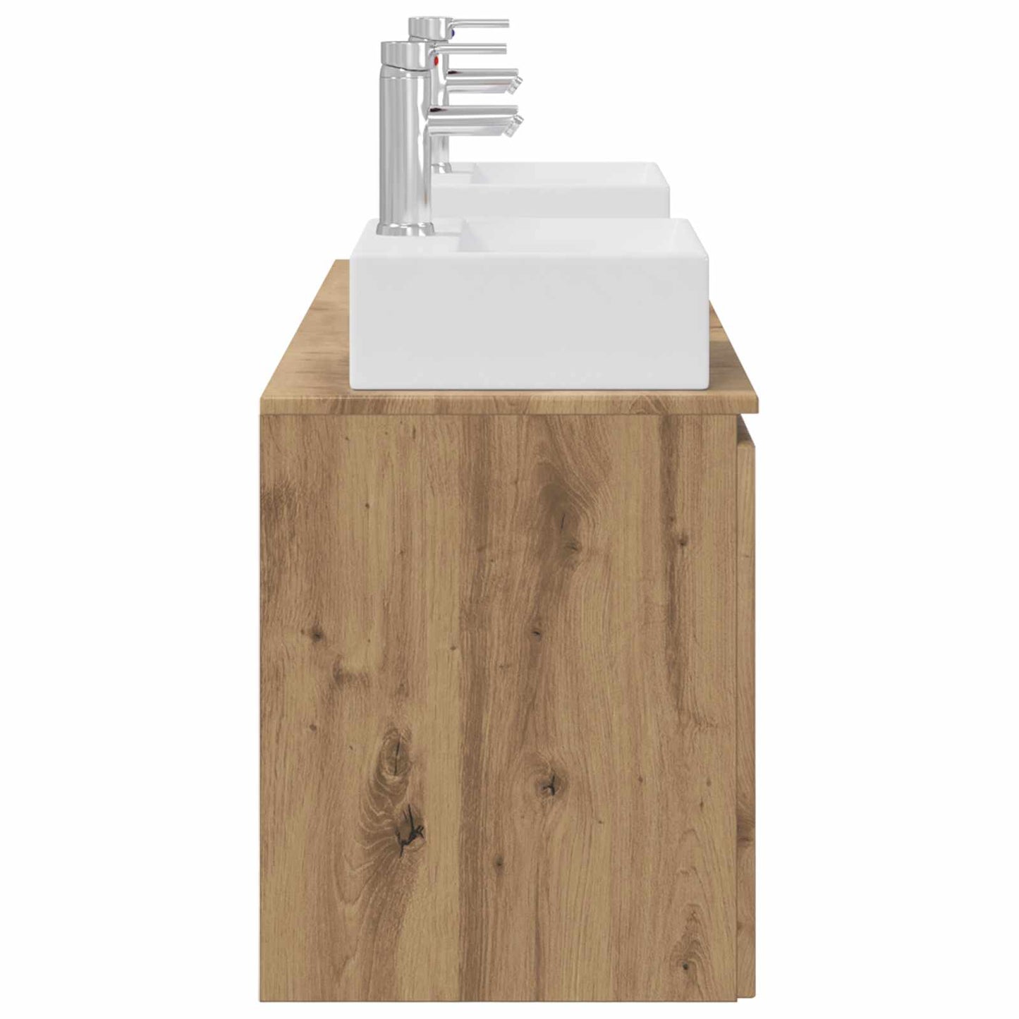Badkamerkastenset 3 st Artisanaal eiken 49,5 x 41 x 62,5 cm