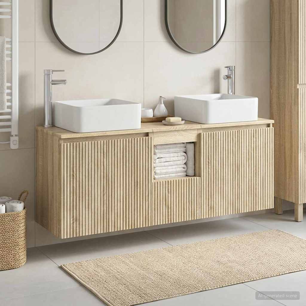 Badkamerkastenset 3 st Sonoma Eiken 53 x 35 x 63 cm