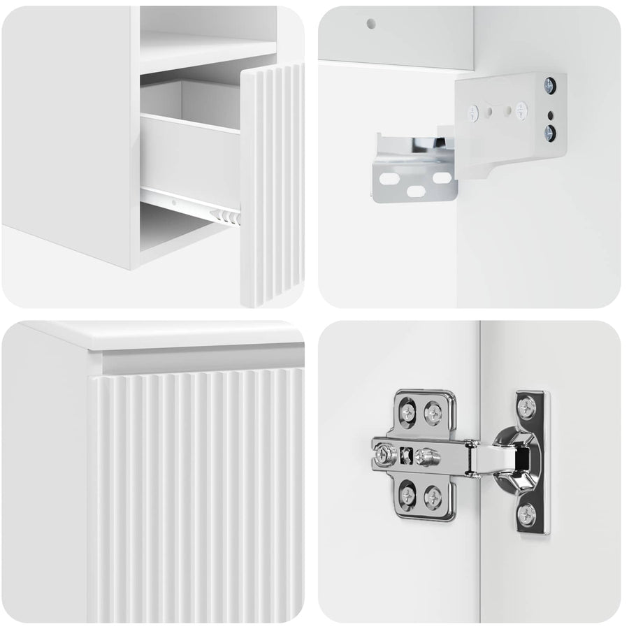 Badkamerkastenset 3 st Hoogglans Wit 53 x 35 x 63 cm