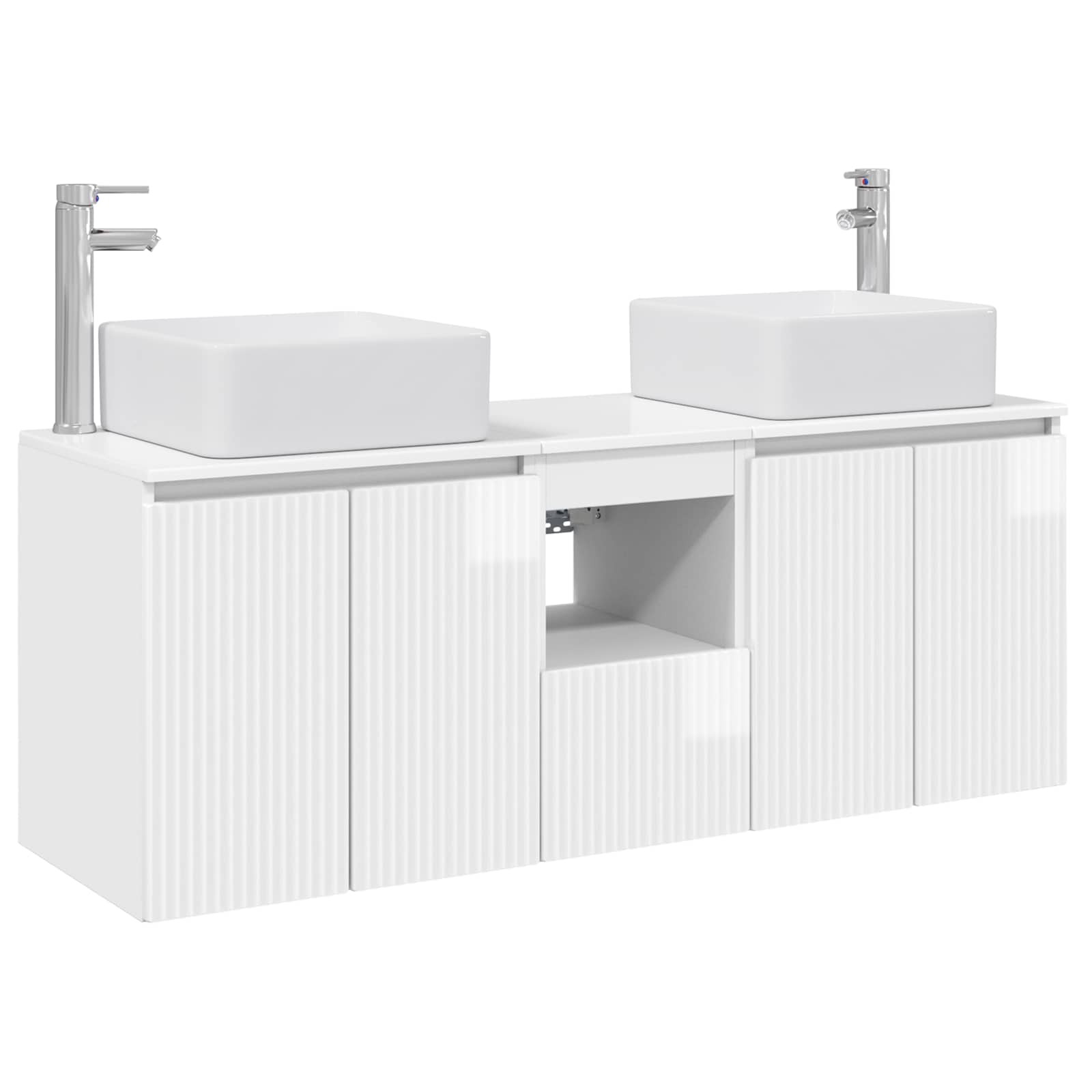 Badkamerkastenset 3 st Hoogglans Wit 53 x 35 x 63 cm