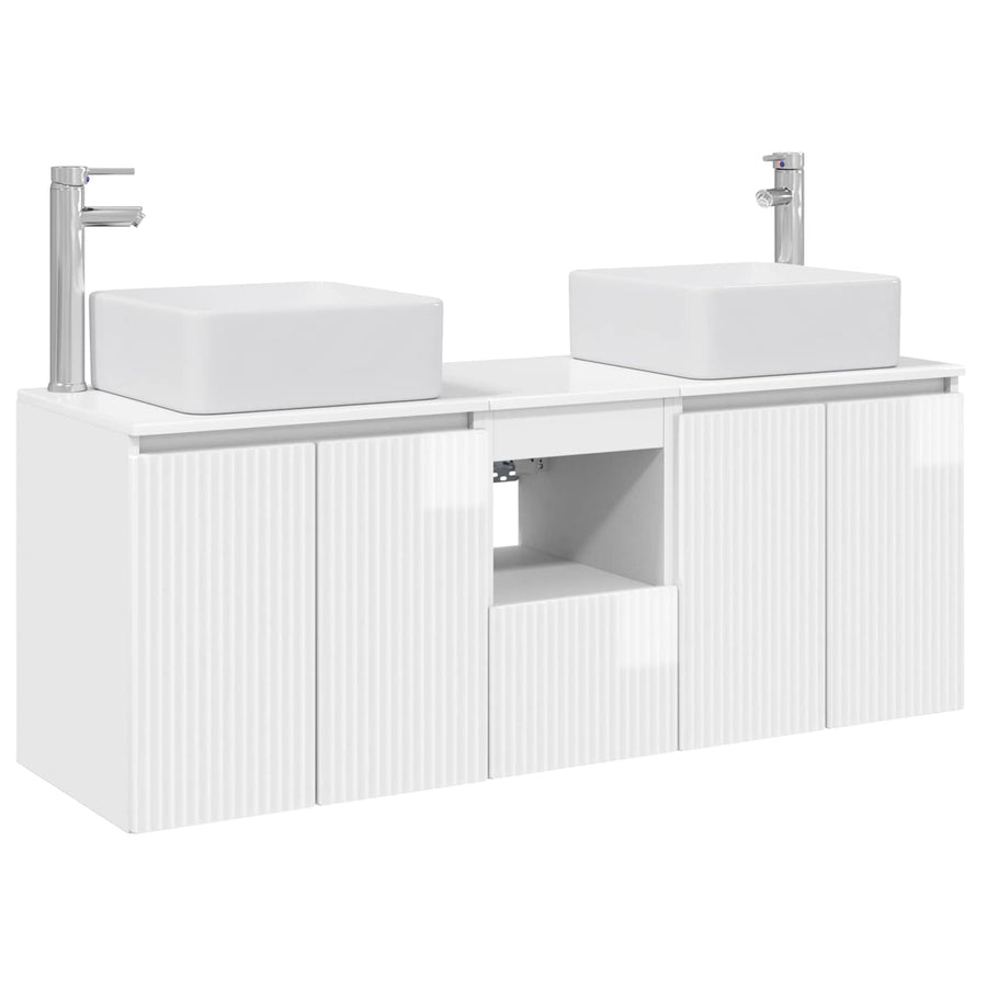Badkamerkastenset 3 st Hoogglans Wit 53 x 35 x 63 cm