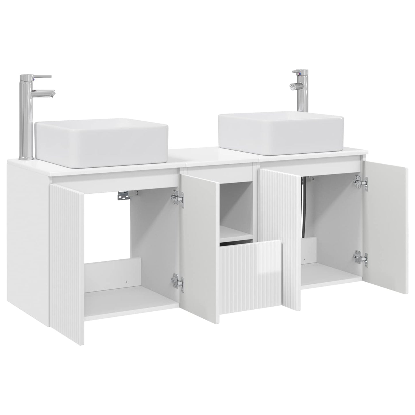 Badkamerkastenset 3 st Hoogglans Wit 53 x 35 x 63 cm