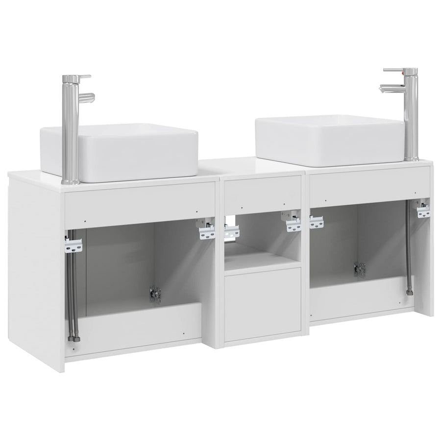 Badkamerkastenset 3 st Hoogglans Wit 53 x 35 x 63 cm