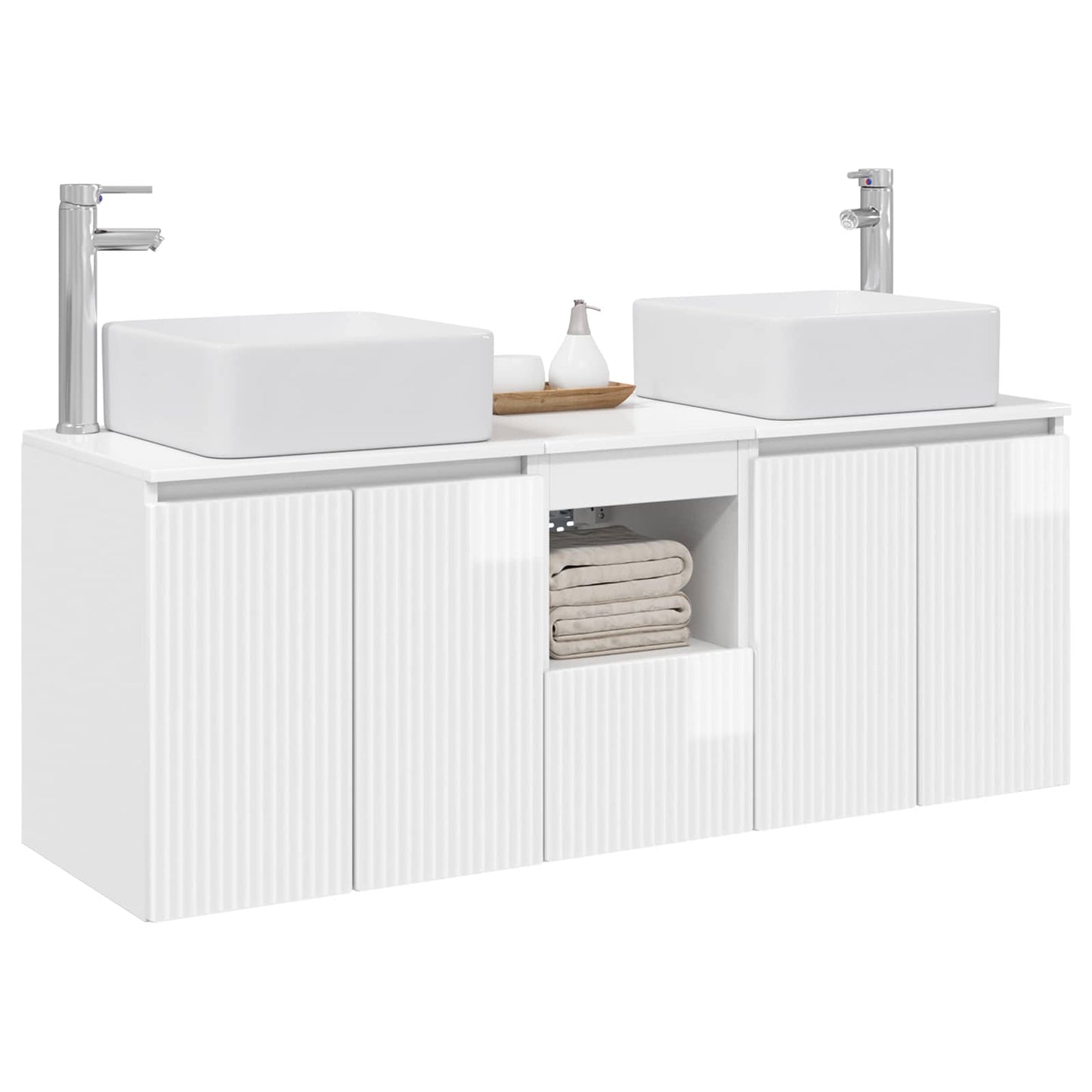 Badkamerkastenset 3 st Hoogglans Wit 53 x 35 x 63 cm
