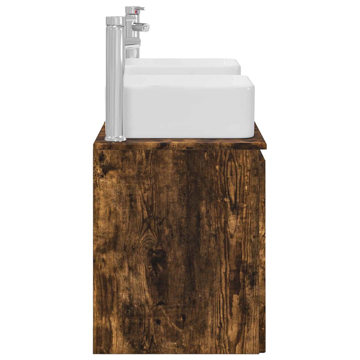 Badkamerkastenset 3 st Gerookt eiken 53 x 35 x 63 cm