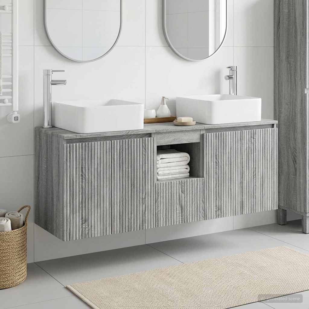 Badkamerkastenset 3 st Grijs Sonoma 53 x 35 x 63 cm