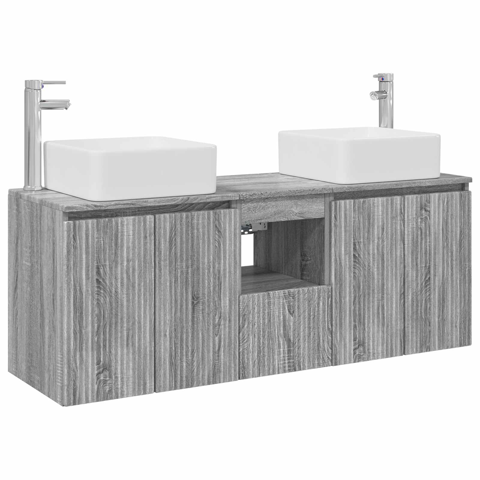 Badkamerkastenset 3 st Grijs Sonoma 53 x 35 x 63 cm