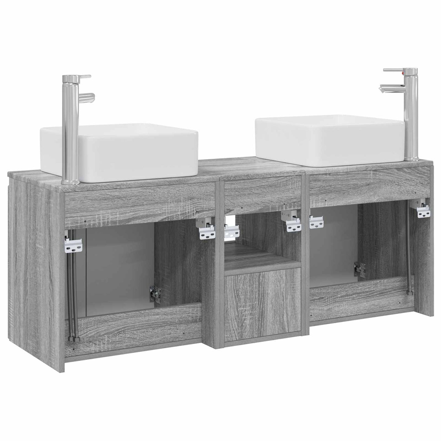 Badkamerkastenset 3 st Grijs Sonoma 53 x 35 x 63 cm