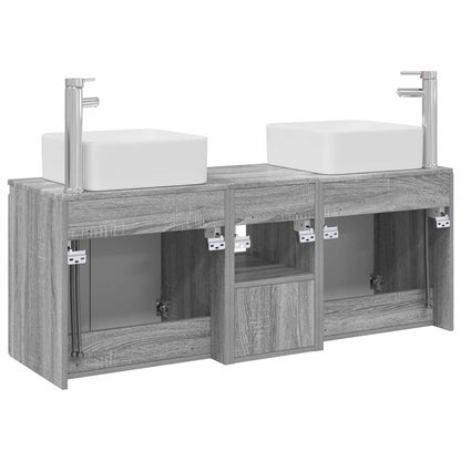 Badkamerkastenset 3 st Grijs Sonoma 53 x 35 x 63 cm