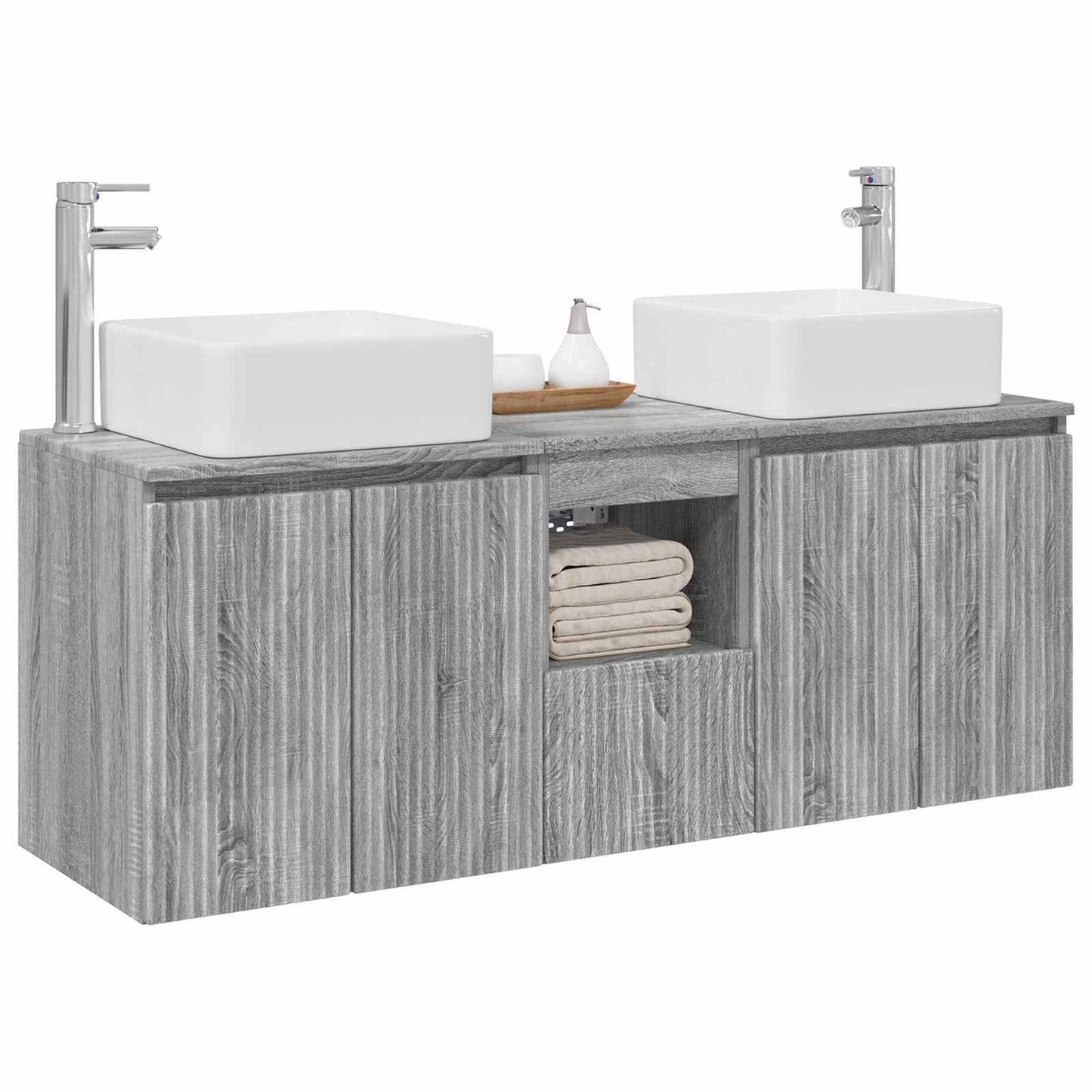 Badkamerkastenset 3 st Grijs Sonoma 53 x 35 x 63 cm
