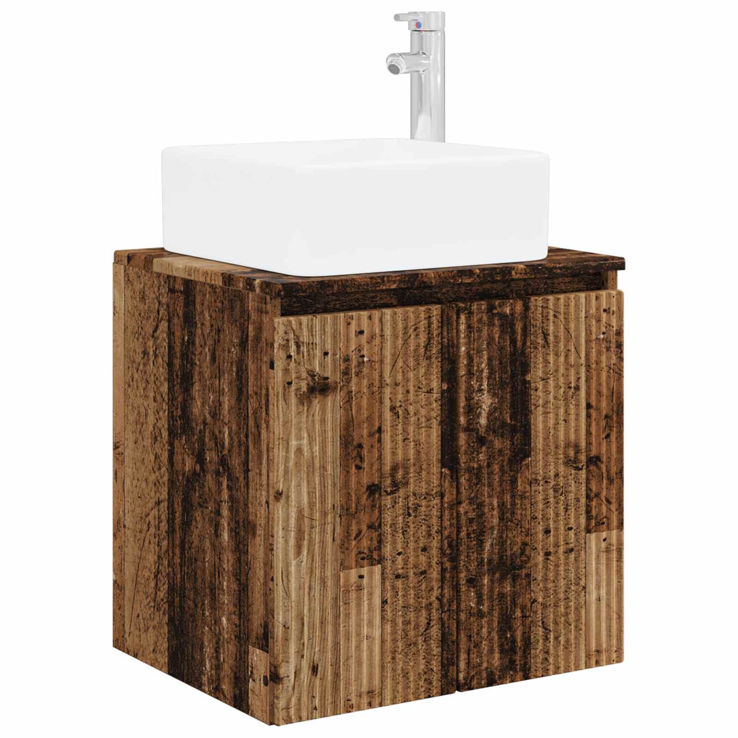 Badkamerkastenset 3 st Oud hout 53 x 35 x 63 cm Bewerkt hout