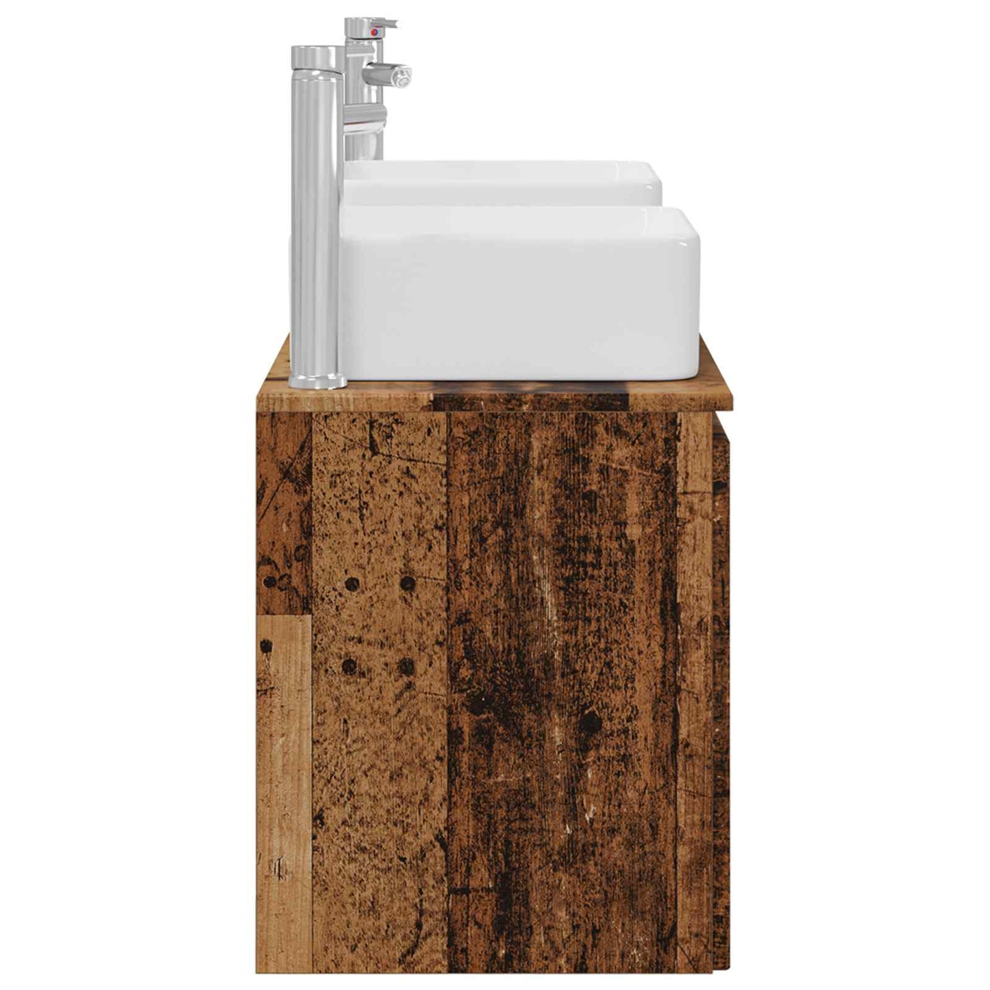 Badkamerkastenset 3 st Oud hout 53 x 35 x 63 cm Bewerkt hout