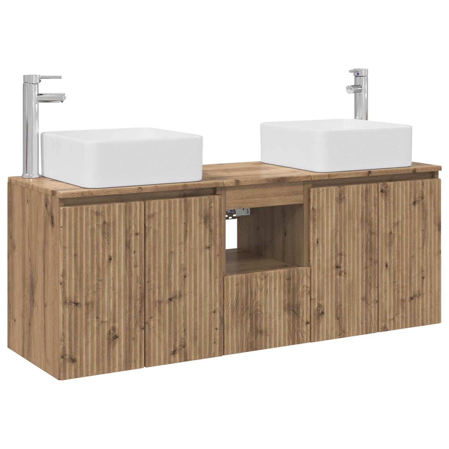 Badkamerkastenset 3 st Artisanaal eiken 53 x 35 x 63 cm