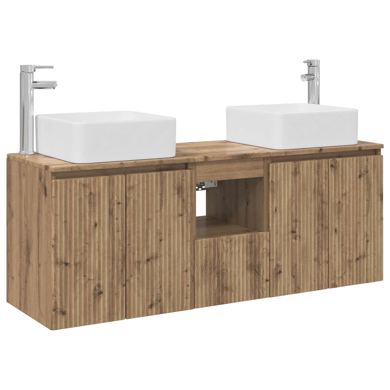 Badkamerkastenset 3 st Artisanaal eiken 53 x 35 x 63 cm
