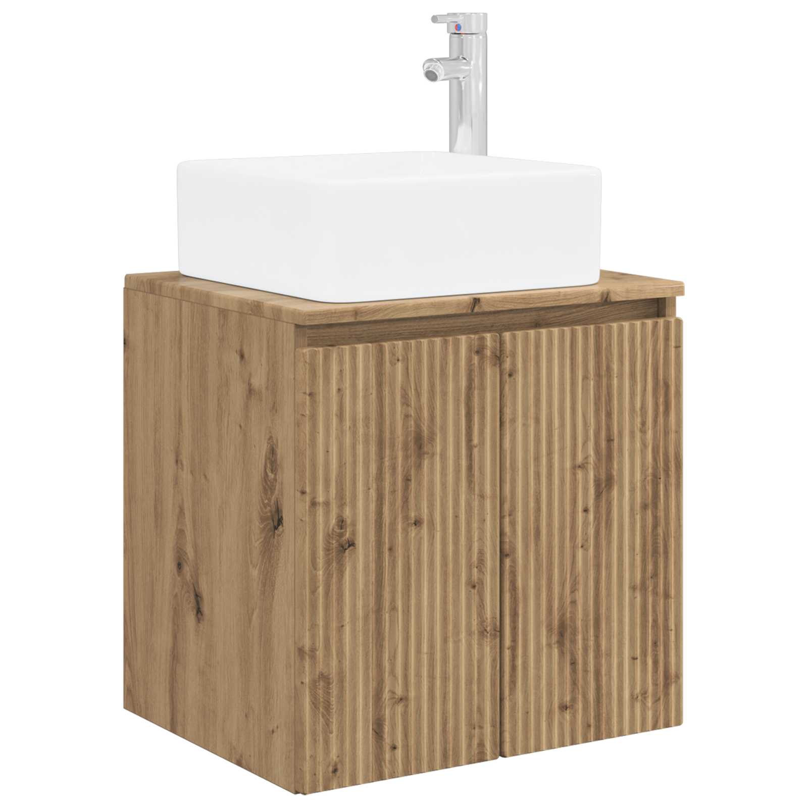Badkamerkastenset 3 st Artisanaal eiken 53 x 35 x 63 cm
