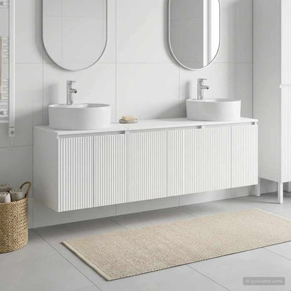 Badkamerkastenset 3 st Wit 49,5 x 44,5 x 65 cm Bewerkt hout