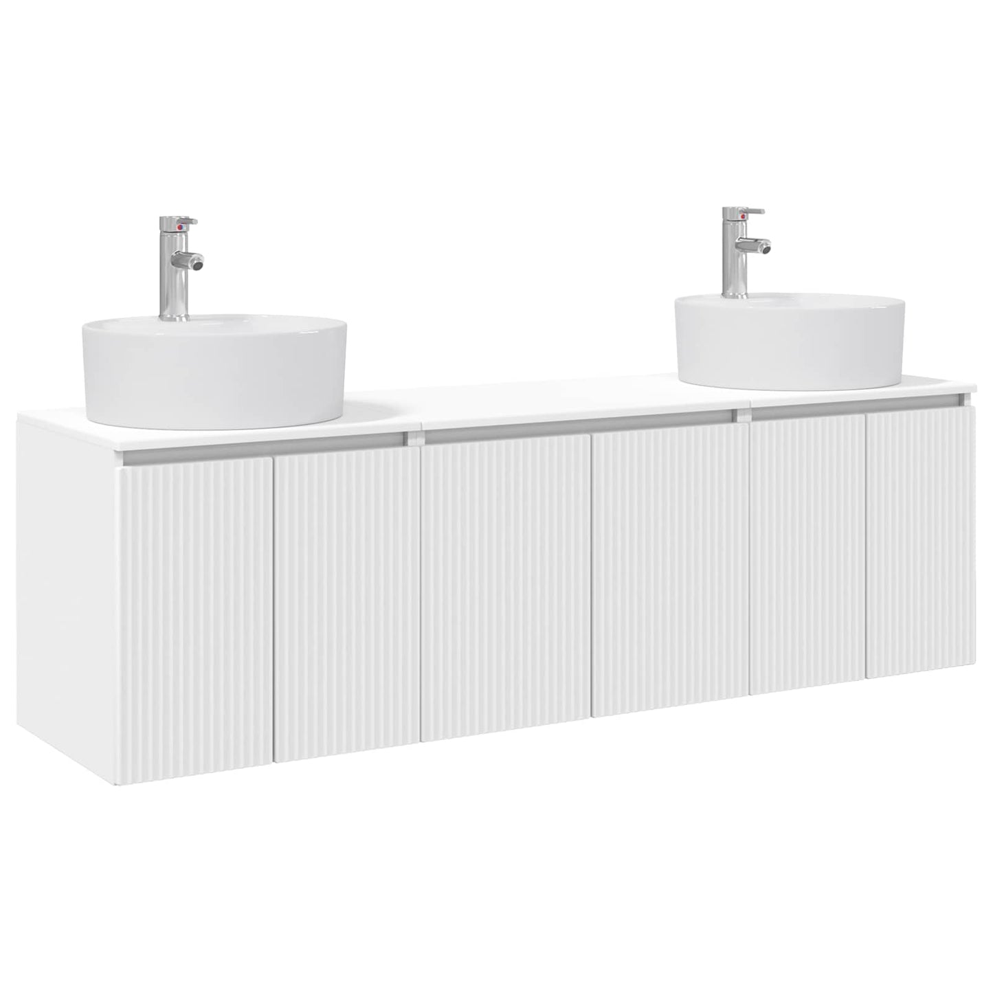 Badkamerkastenset 3 st Wit 49,5 x 44,5 x 65 cm Bewerkt hout