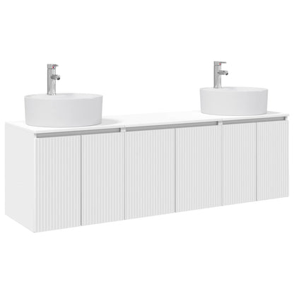 Badkamerkastenset 3 st Wit 49,5 x 44,5 x 65 cm Bewerkt hout