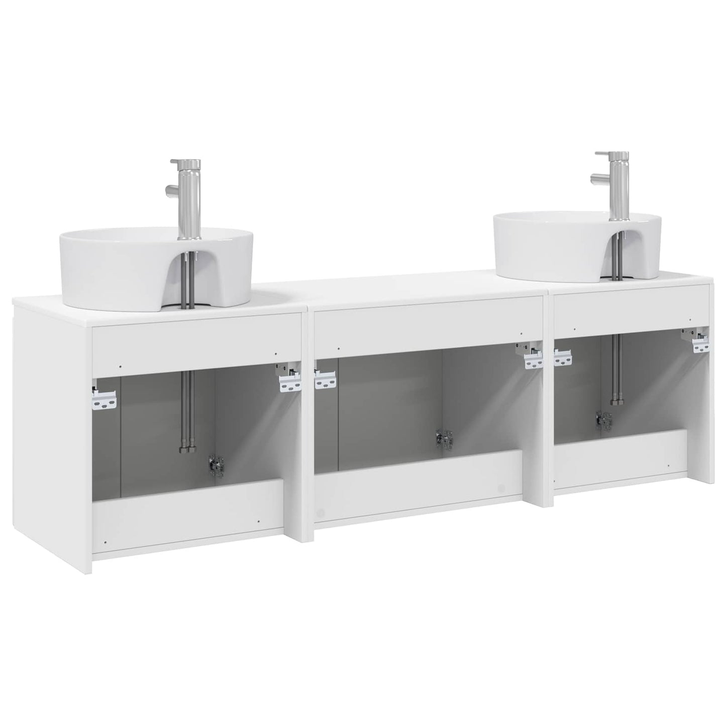 Badkamerkastenset 3 st Wit 49,5 x 44,5 x 65 cm Bewerkt hout