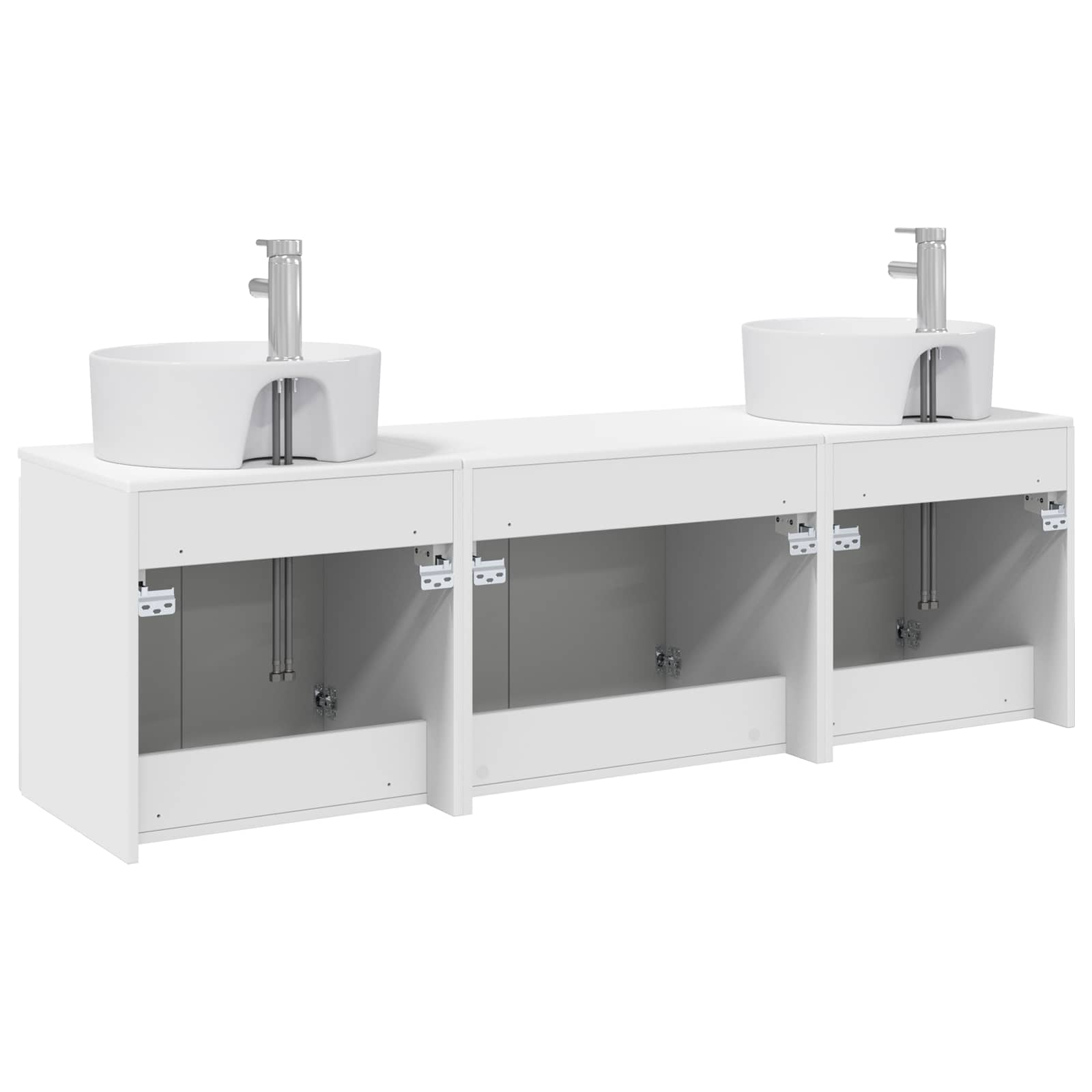 Badkamerkastenset 3 st Wit 49,5 x 44,5 x 65 cm Bewerkt hout