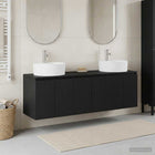 Badkamerkastenset 3 st Zwart 49,5 x 44,5 x 65 cm Bewerkt hout
