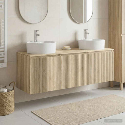 Badkamerkastenset 3 st Sonoma Eiken 49,5 x 44,5 x 65 cm