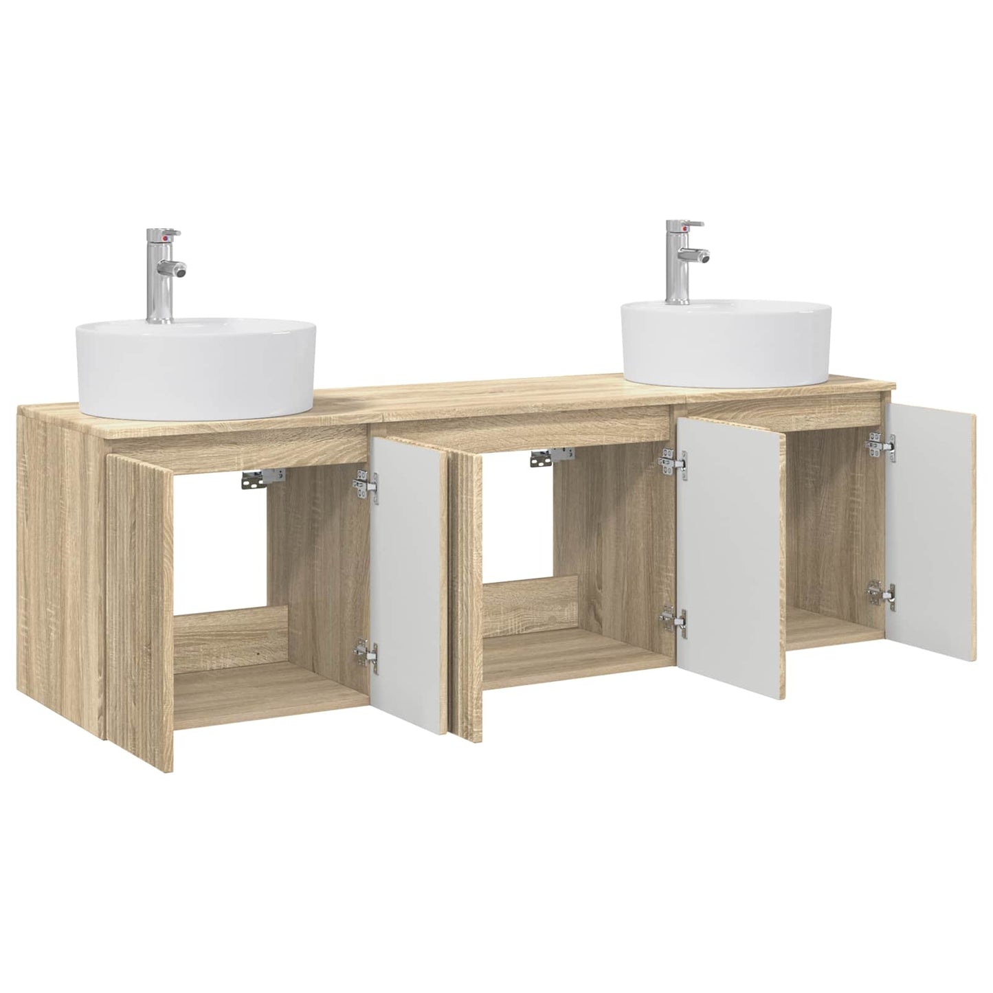 Badkamerkastenset 3 st Sonoma Eiken 49,5 x 44,5 x 65 cm