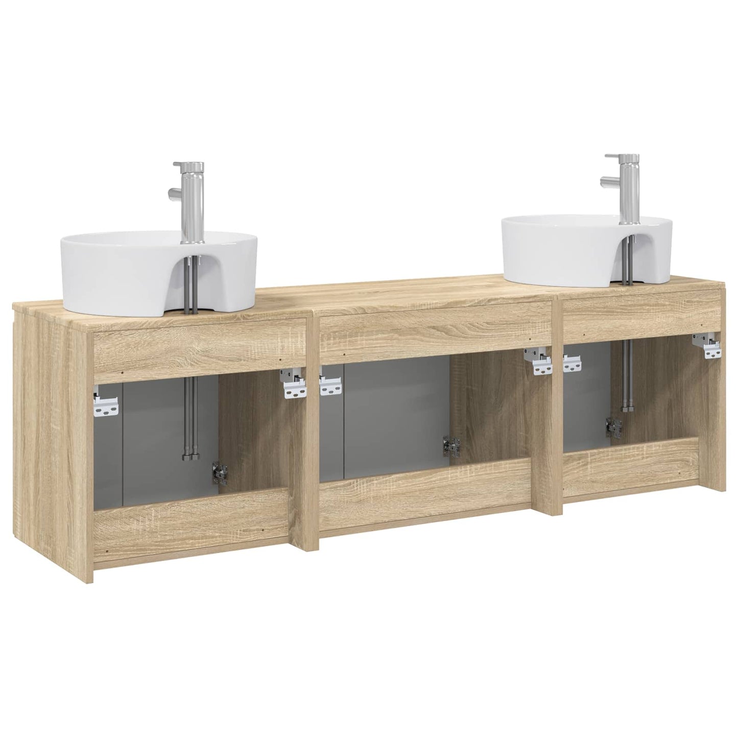 Badkamerkastenset 3 st Sonoma Eiken 49,5 x 44,5 x 65 cm