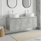 Badkamerkastenset 3 st Betongrijs 49,5 x 44,5 x 65 cm