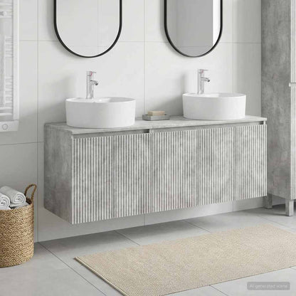 Badkamerkastenset 3 st Betongrijs 49,5 x 44,5 x 65 cm